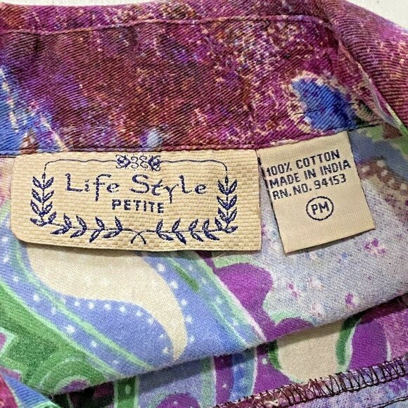 Life Style Petite Short Jacket PM Psychedelic Hippie Boho Indie Artsy Bold Color - Picture 3 of 3